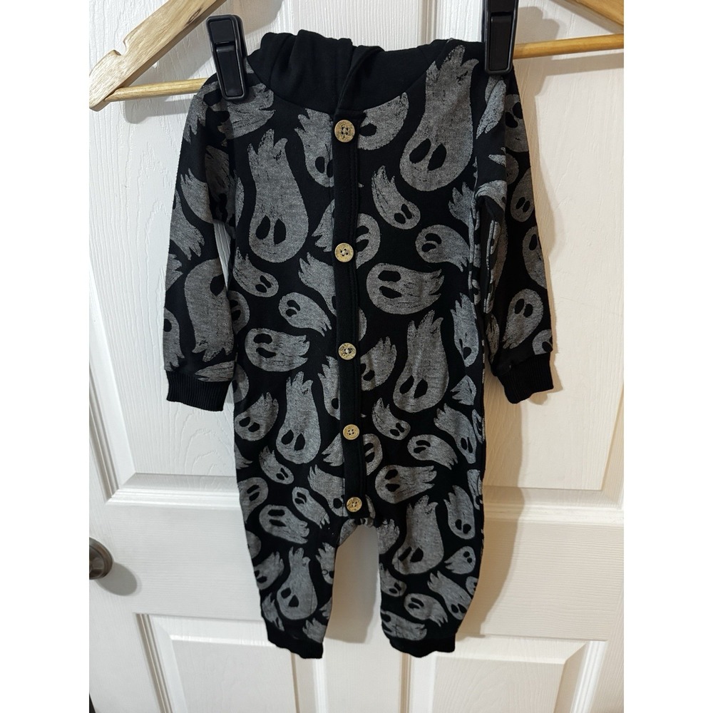 Goth Baby Black Halloween Ghost Hooded Romper Goth baby 18 Months Boy/Girl